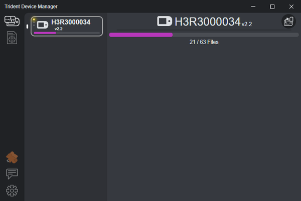 Uploading pending transmissions using the Trident Device Manager